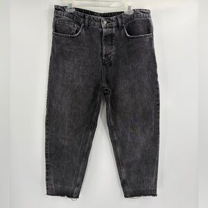 Ksubi black grey straight leg anti k jeans streetwear fray hem denim size 34